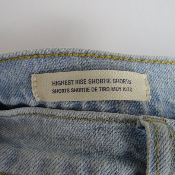 Universal Thread Highest Rise Shortie Denim Shorts Women Size 2R Ripped Raw Hem - Picture 6 of 11
